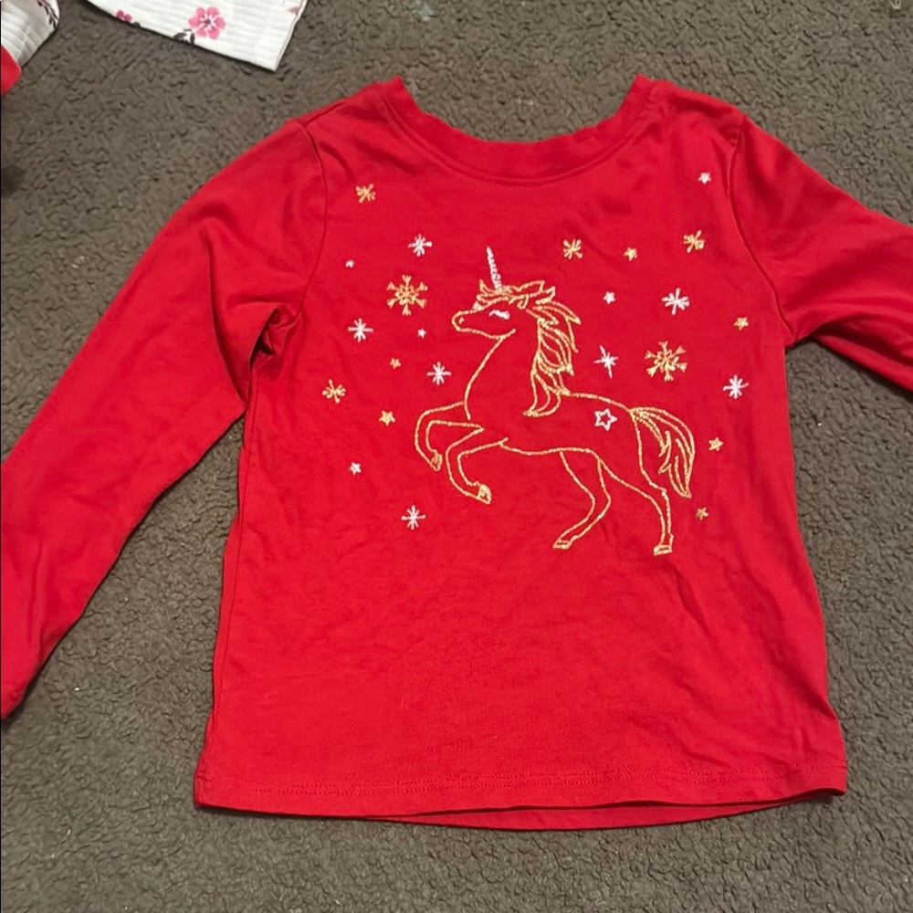 Garanimals Red Long Sleeve Unicorn Tee
